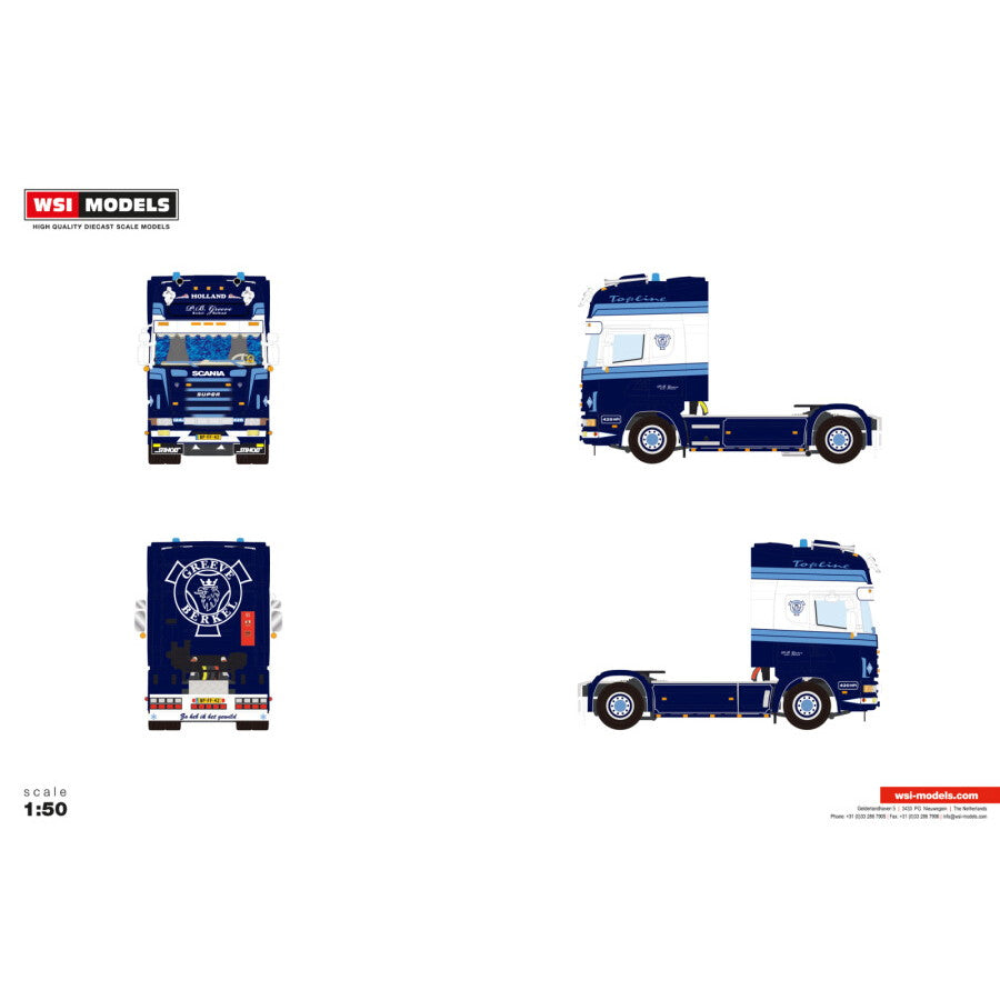 【予約安心出荷】[MDL] 1/50 P.B. Greeve SCANIA 4 SERIES TOPLINE 4X2 完成品 ミニカー(01-5141) WSI MODELS(2026年5月)