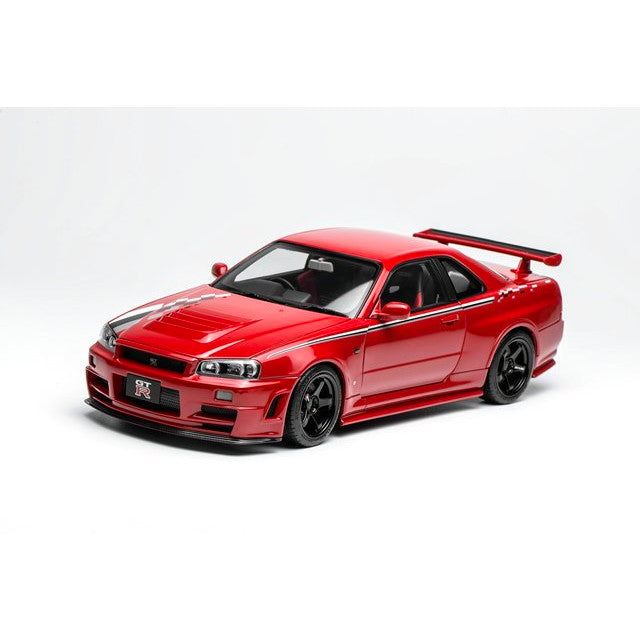 【新品即納】[MDL] 1/18 Nissan Skyline(スカイライン) GT-R(R34) CUSTOMIZED VERSION Active Red with Livery 完成品 ミニカー(M83426) MOTORHELIX(モーターヘリックス)(20251215)