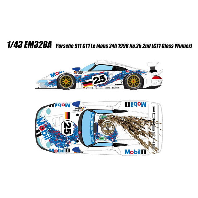 【予約安心出荷】[MDL] (再販) 1/43 Porsche 911 GT1 Le Mans 24h 1996 No.25 2位 (GT1クラスウィナー) 完成品 ミニカー(EM328A) EIDOLON(アイドロン)(2026年5月)