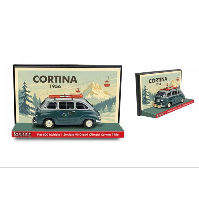 【予約安心出荷】[MDL] 1/43 フィアット 600 ムルティプラ 1シリーズ 1956 セダン サービス 1956年第7回冬季オリンピック コルティナ・ダンペッツォ(イタリア) 完成品 ミニカー(S2601) BRUMM(ブルム)(2025年12月)