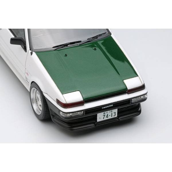 【予約安心出荷】[MDL] 1/43 トヨタ スプリンタートレノ(AE86)(3 Door) Tk-Street Ver. ホワイト(グリーンカーボンフード) 完成品 ミニカー(EM718) EIDOLON(アイドロン)(2026年6月)