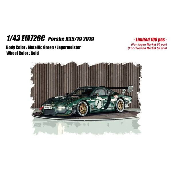 【予約安心出荷】[MDL] EIDOLON COLLECTION(アイドロンコレクション) 1/43 ポルシェ Porsche 935/19 2019 メタリックグリーン/イエーガーマイスター 完成品 ミニカー(EM726C) EIDOLON(アイドロン)(2026年6月)