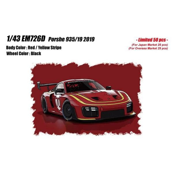 【予約安心出荷】[MDL] EIDOLON COLLECTION(アイドロンコレクション) 1/43 ポルシェ Porsche 935/19 2019 レッド/イエローストライプ 完成品 ミニカー(EM726D) EIDOLON(アイドロン)(2026年6月)