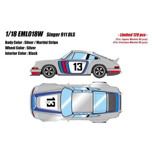 【予約安心出荷】[MDL] 1/18 Singer 911 DLS シルバー(マルティニストライプ) 完成品 ミニカー(EML018W) EIDOLON(アイドロン)(2026年5月)