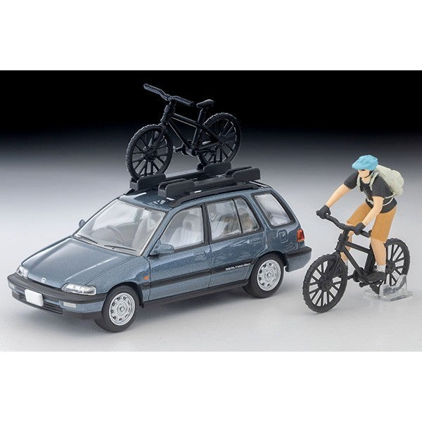 【新品】【お取り寄せ】[MDL] トミカリミテッドヴィンテージ NEO LV-N297c 1/64 ホンダ シビックシャトル RT X(青)90年式 フィギュア、マウンテンバイク付 完成品 ミニカー(339045) TOMYTEC(トミーテック)(20260613)