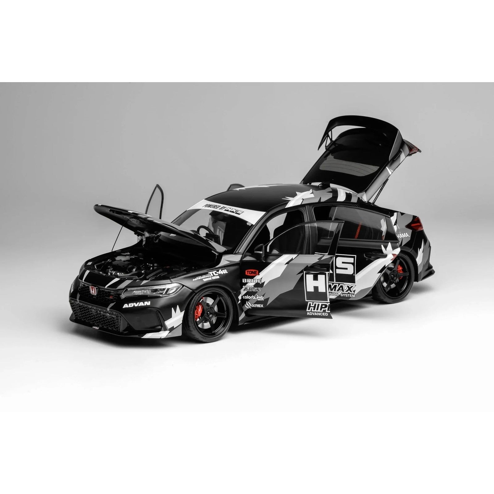 【新品即納】[MDL] 1/18 Honda Civic(シビック) TYPE R (FL5) HKS Livery(マットブラック) 完成品 ミニカー(M85318) MOTORHELIX(モーターヘリックス)(20260227)