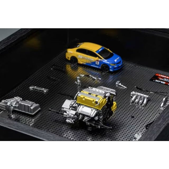 【予約安心出荷】[MDL] 1/64 Honda Civic(シビック) TYPE R(FD2) + 1/18 Kseries エンジン Spoon Customized フレームディスプレイタイプ 完成品 ミニカー(M90308DZ-SAE) MOTORHELIX(モーターヘリックス)(2026年3月)