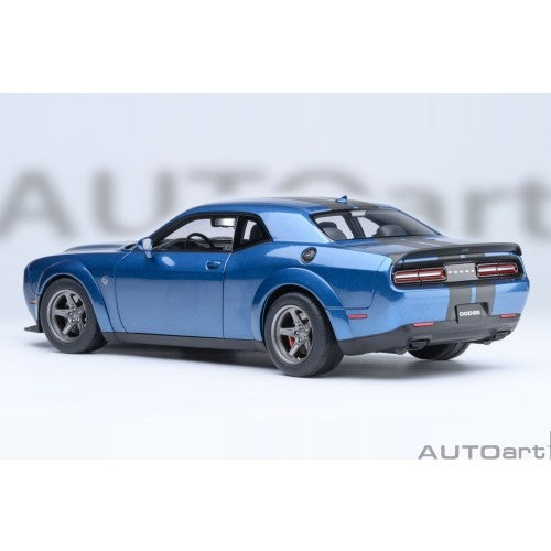 【新品即納】[MDL] オートアート・コンポジットダイキャストモデル 1/18 ダッジ チャレンジャー SRT スーパー ストック 2023 (パール・ブルー/カーボンブラック・ストライプ 『FROSTBITE』) 完成品 ミニカー(71767) AUTOart(オートアート)(20260331)