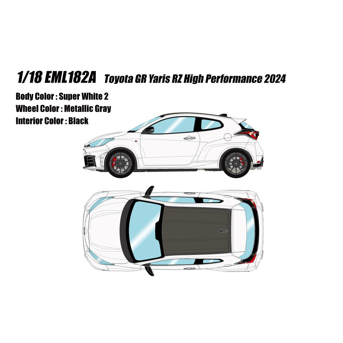【予約安心出荷】[MDL] 1/18 Toyota GR Yaris(ヤリス) RZ High Performance 2024(スーパーホワイト2) 完成品 ミニカー(EML182A) EIDOLON(アイドロン)(2026年7月)