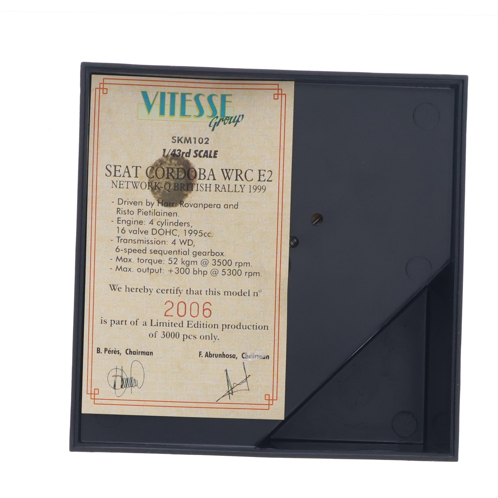【中古即納】[MDL] 1/43 SEAT CORDOBA WRC E2 British Rally 1999 完成品 ミニカー(SKM102) VITESSE(ビテス)(19991231)