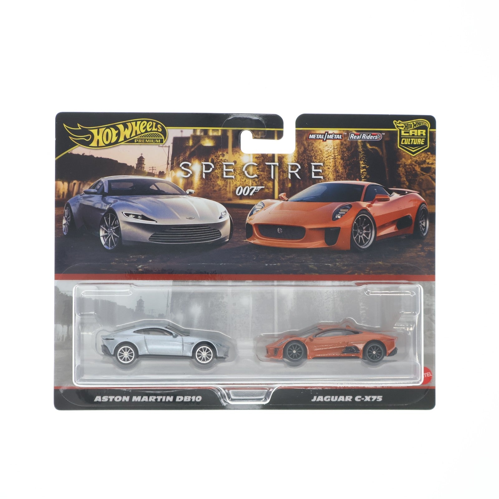 【中古即納】[MDL] Hot Wheels(ホットウィール) プレミアム2パック 1/64 アストンマーティン DB10&ジャガー C-X75(2台セット) 007/Spectre(スペクター) 完成品 ミニカー(JBL04-9866) マテル(20251108)