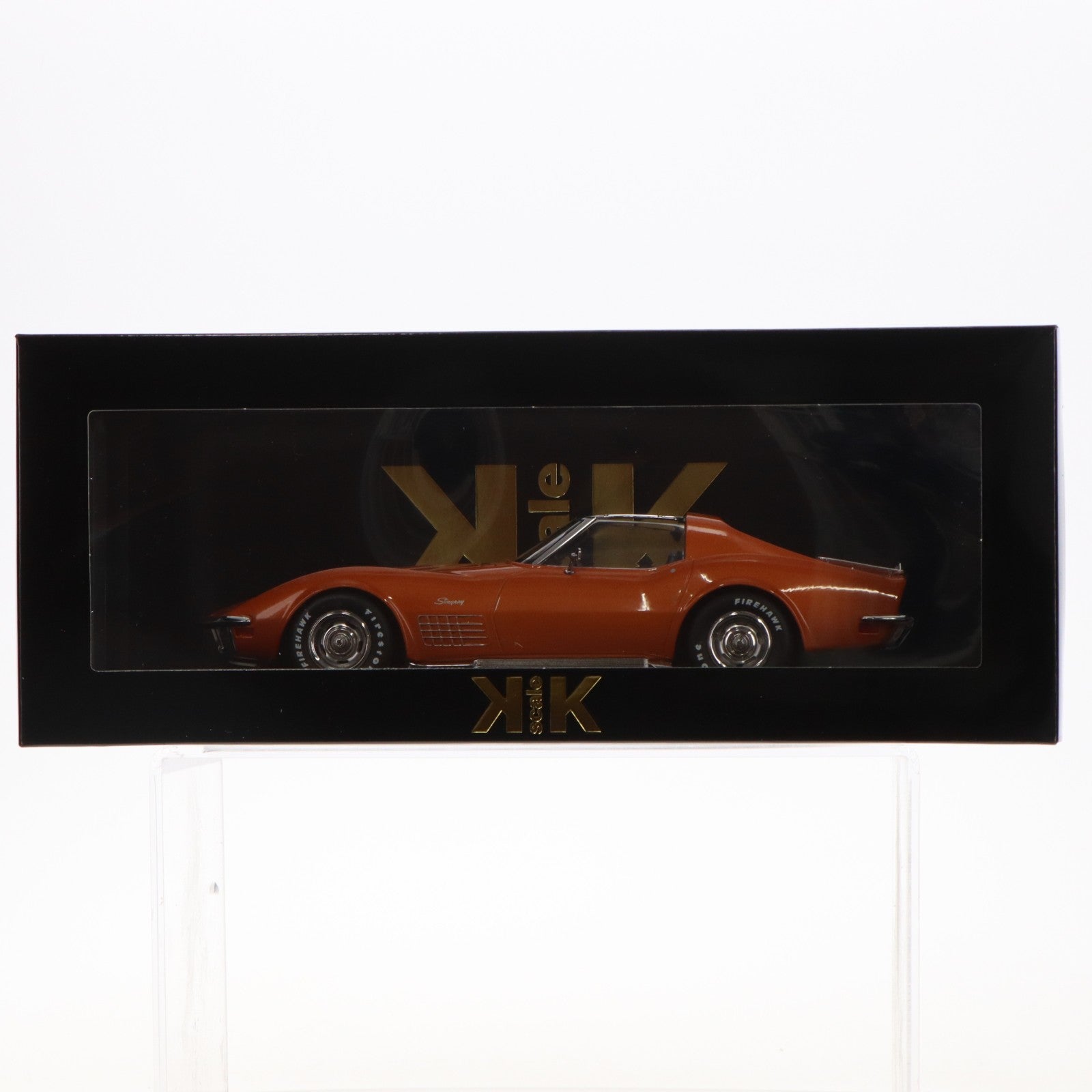 【中古即納】[MDL] 1/18 Chevrolet Corvette(シボレー コルベット) C3 1972 removable roof parts and sidepipes(オレンジメタリック) 完成品 ミニカー(KKDC181223) KK scale(ケーケースケール)(20240629)