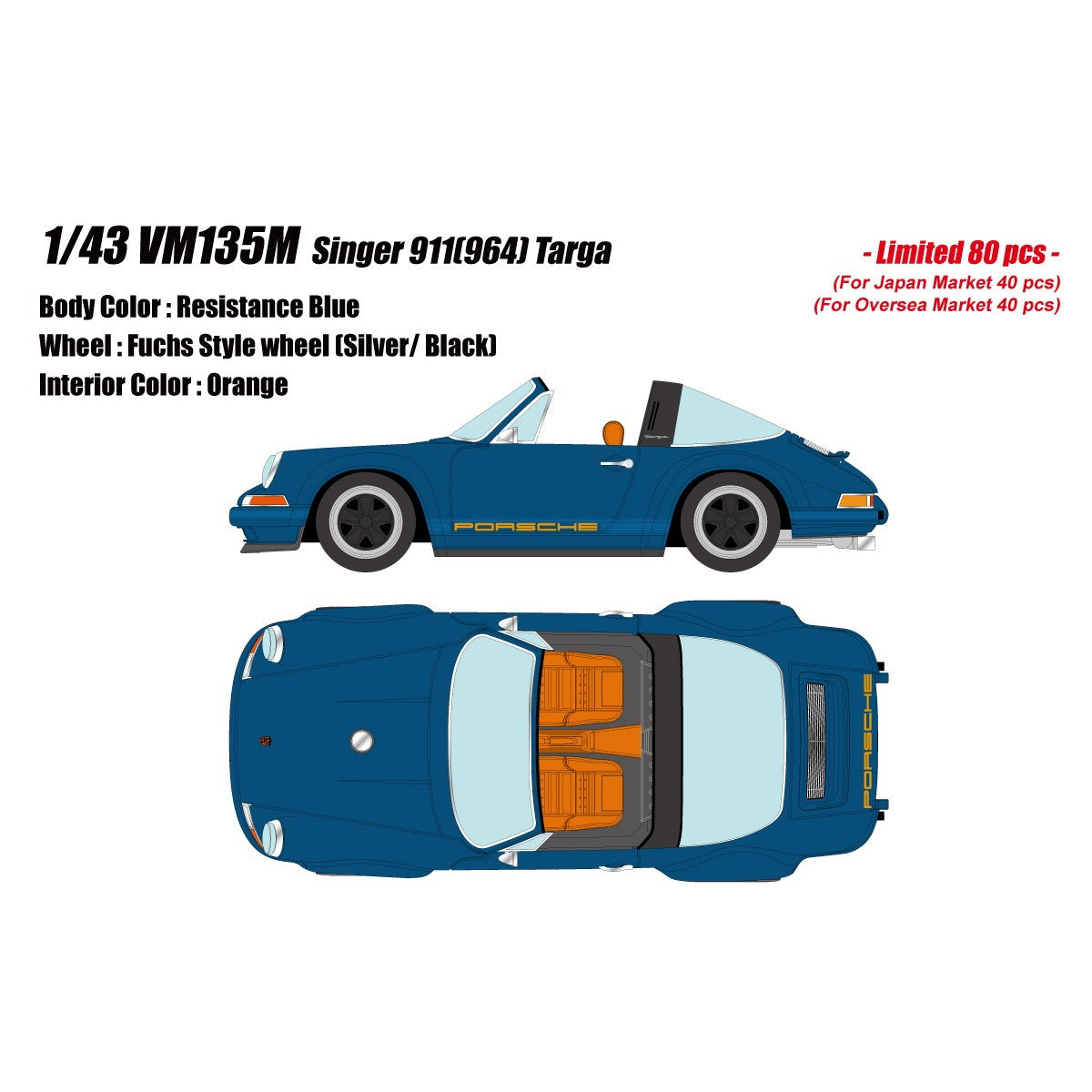 【予約安心出荷】[MDL] 1/43 Singer(シンガー) 911(964) Targa(タルガ) レジスタンスブルー 完成品 ミニカー(VM135M) VISION(ヴィジョン)(2026年8月)