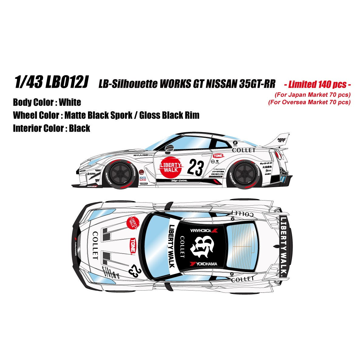 【予約安心出荷】[MDL] 1/43 LB-Silhouette WORKS GT 35GT-RR(ホワイト) 完成品 ミニカー(LB012J) EIDOLON(アイドロン)(2026年9月)