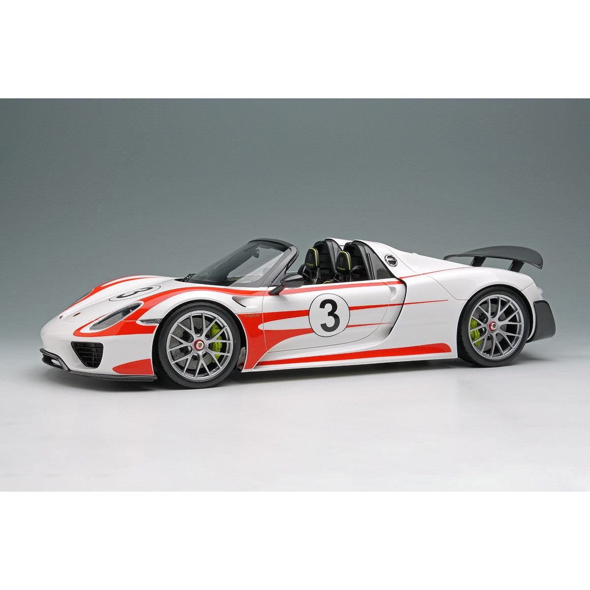 【予約安心出荷】[MDL] 1/18 Porsche 918 Spyder weissach package 2011(Wing Up)(ホワイト/レッドザルツブルグストライプ) 完成品 ミニカー(EML206A) EIDOLON(アイドロン)(2026年9月)