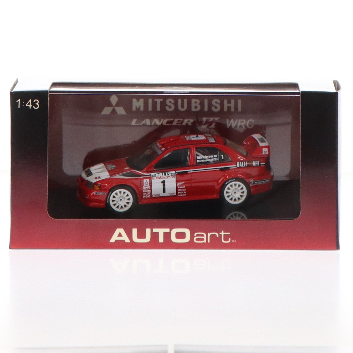 【中古即納】[MDL] 1/43 MITSUBISHI LANCER EVO VI WRC '99 T.MAKINEN/R.MANNISEMAK #1(Rally New Zealand) 完成品 ミニカー(69941) AUTOart(オートアート)(19991231)
