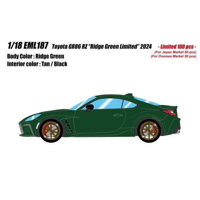 【予約安心出荷】[MDL] 1/18 トヨタ GR86 RZ 『リッジグリーンリミテッド』 2024 リッジグリーン 完成品 ミニカー(EML187) EIDOLON(アイドロン)(2026年11月)