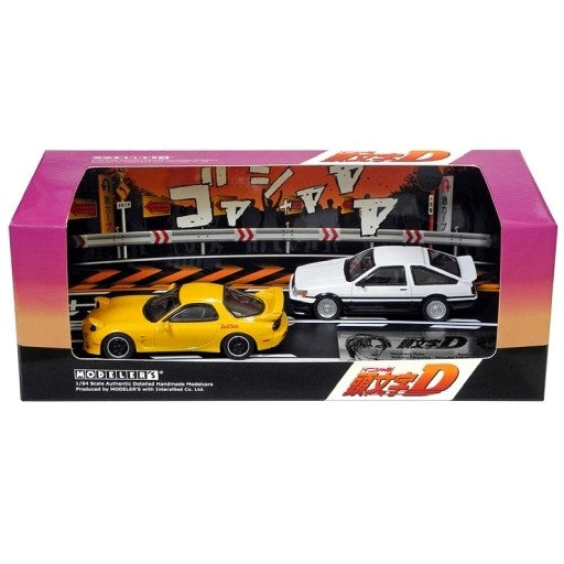 【中古即納】[MDL] 1/64 頭文字D(イニシャルD) セットVol.16 秋山渉レビンターボ(AE86) & 高橋啓介RX-7(FD3S) 完成品 ミニカー(MD64216) モデラーズ(20240121)