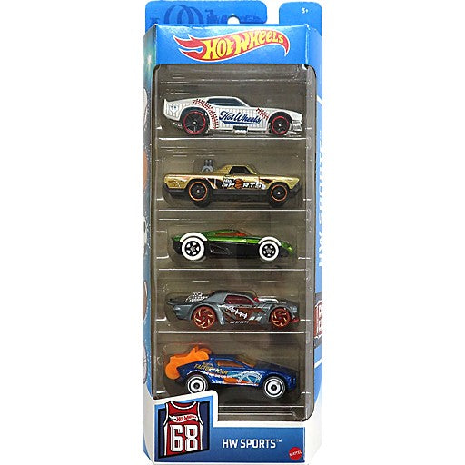 【中古即納】[MDL] Hot Wheels(ホットウィール) 1/64 HW SPORTS(5台セット) 完成品 ミニカー(GTN37) マテル(20220328)