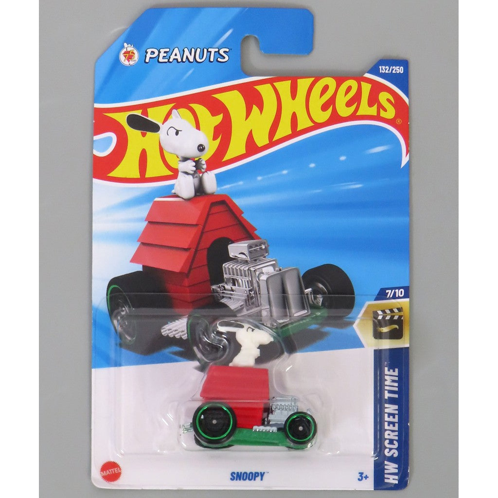 【中古即納】[MDL] Hot Wheels(ホットウィール) HW SCREEN TIME 1/64 SNOOPY(レッド×ホワイト×グリーン) 完成品 ミニカー(HYW62) マテル(20220328)