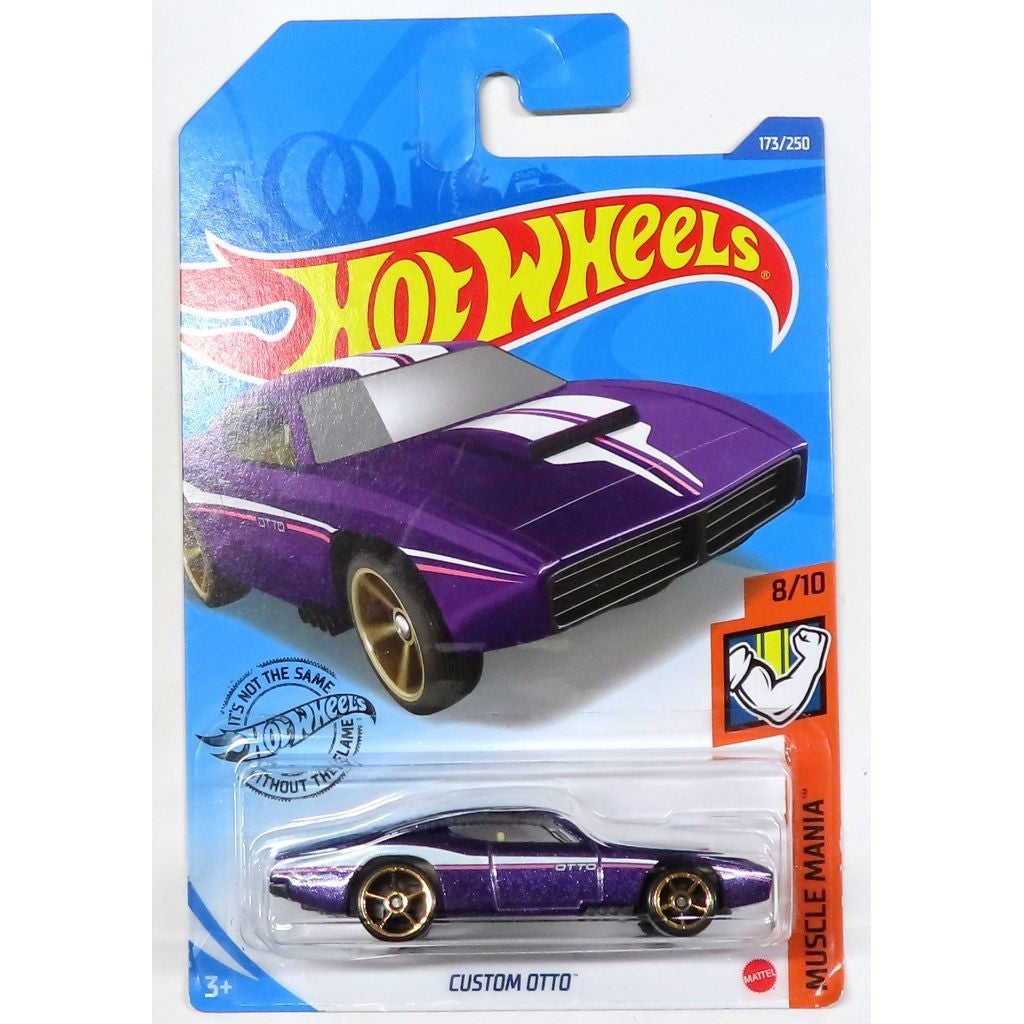 【中古即納】[MDL] Hot Wheels(ホットウィール) MUSCLE MANIA 1/64 CUSTOM OTTO(バイオレット×ホワイト) 完成品 ミニカー(GHD11) マテル(20220328)
