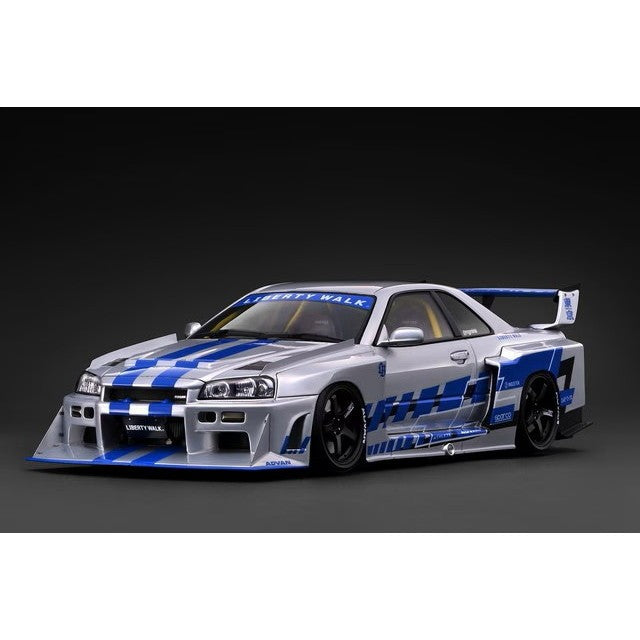 【予約安心出荷】[MDL] 1/18 LB-ER34 Super Silhouette SKYLINE Silver 完成品 ミニカー(IG4136) ignition model(イグニッションモデル)(2027年3月)