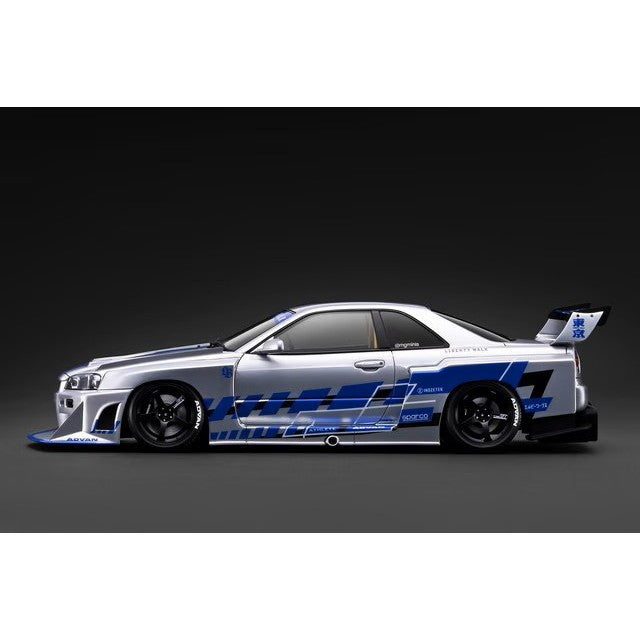 【予約安心出荷】[MDL] 1/18 LB-ER34 Super Silhouette SKYLINE Silver 完成品 ミニカー(IG4136) ignition model(イグニッションモデル)(2027年3月)