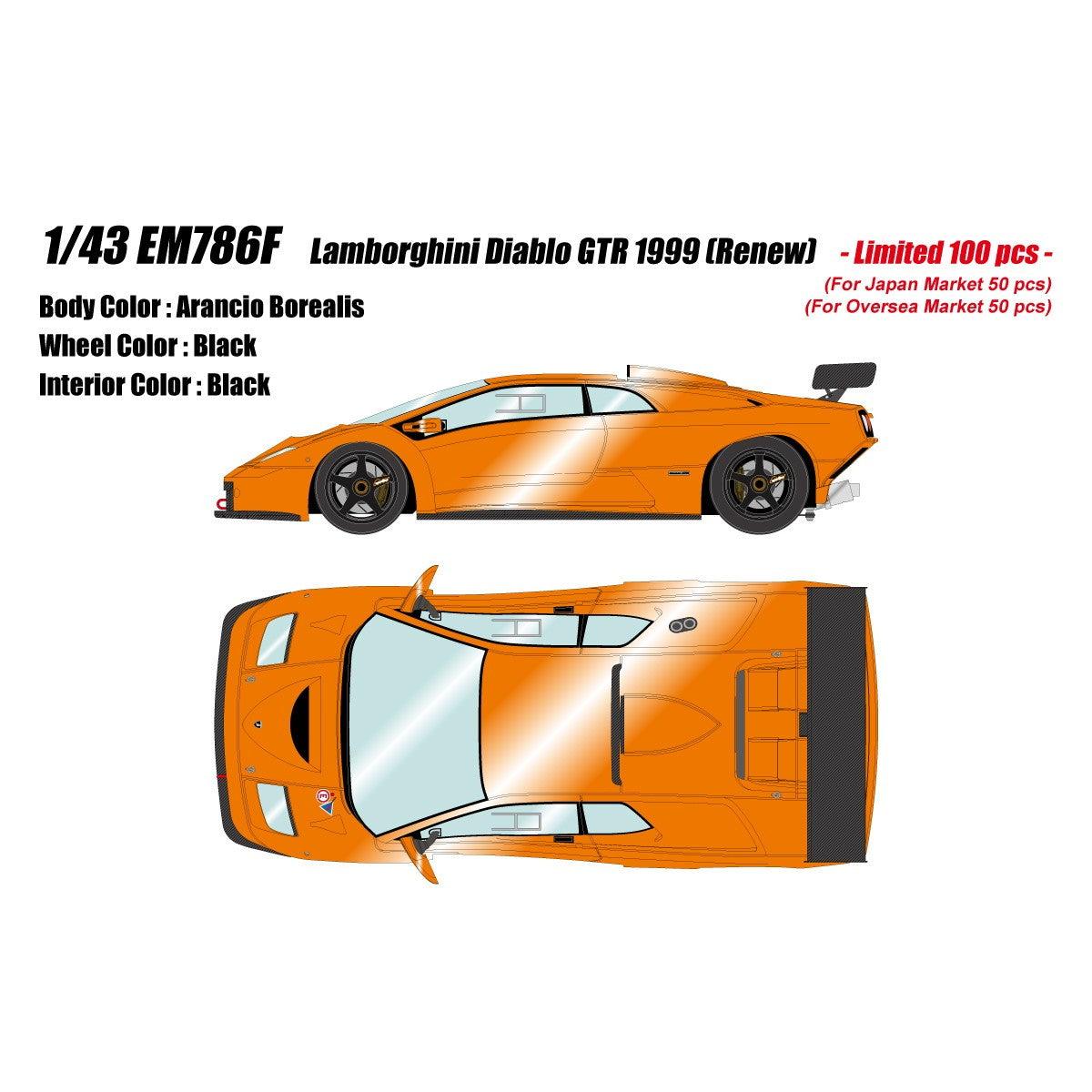 【予約安心出荷】[MDL] 1/43 Lamborghini Diablo(ランボルギーニ ディアブロ) GTR 1999 アランシオボレアリス 完成品 ミニカー(EM786F) EIDOLON(アイドロン)(2027年2月)