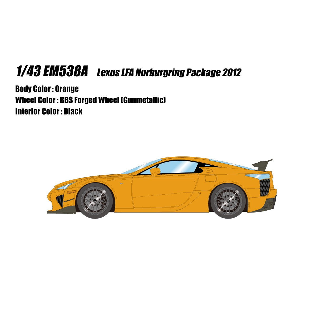 【予約安心出荷】[MDL] (再販) 1/43 Lexus(レクサス) LFA Nurburgring Package 2012 オレンジ 完成品 ミニカー(EM538A) EIDOLON(アイドロン)(2027年2月)