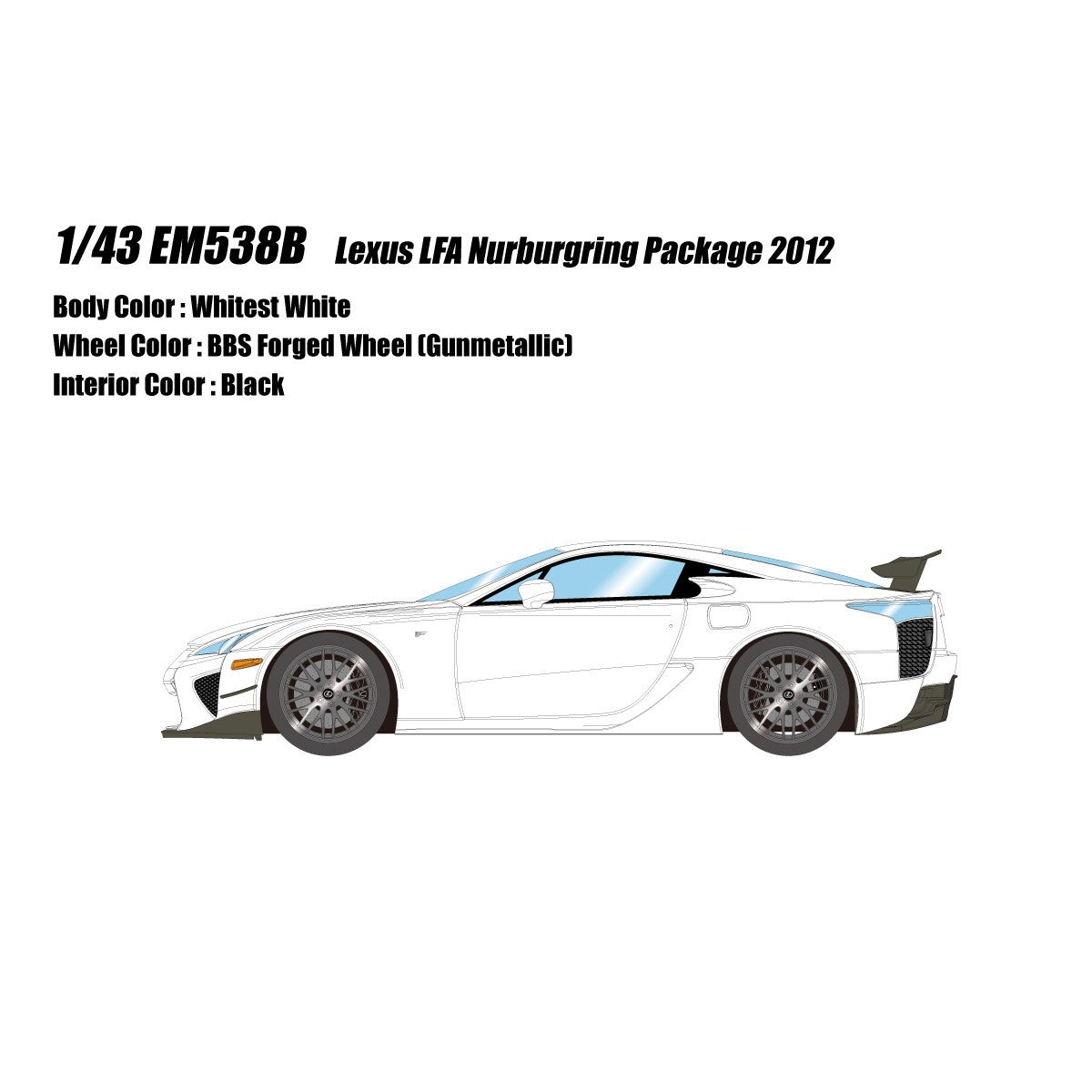 【予約安心出荷】[MDL] (再販) 1/43 Lexus(レクサス) LFA Nurburgring Package 2012 ホワイテストホワイト 完成品 ミニカー(EM538B) EIDOLON(アイドロン)(2027年2月)
