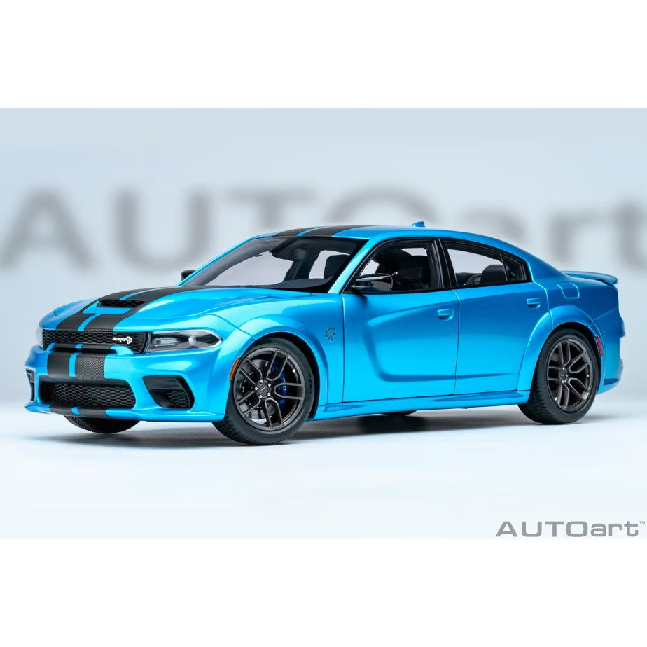 【予約安心出荷】[MDL] オートアート・コンポジットモデルシリーズ 1/18 ダッジ チャージャー SRT ヘルキャット レッドアイ ジェイルブレイク(パール・ブルー×カーボンブラック・ストライプ(B5 BLUE)) 完成品 ミニカー(71753) AUTOart(オートアート)(2026年9月)