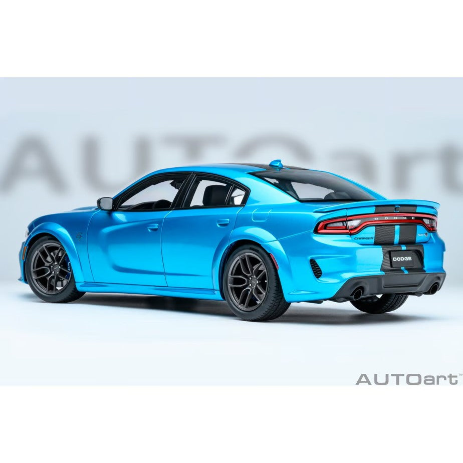 【予約安心出荷】[MDL] オートアート・コンポジットモデルシリーズ 1/18 ダッジ チャージャー SRT ヘルキャット レッドアイ ジェイルブレイク(パール・ブルー×カーボンブラック・ストライプ(B5 BLUE)) 完成品 ミニカー(71753) AUTOart(オートアート)(2026年9月)