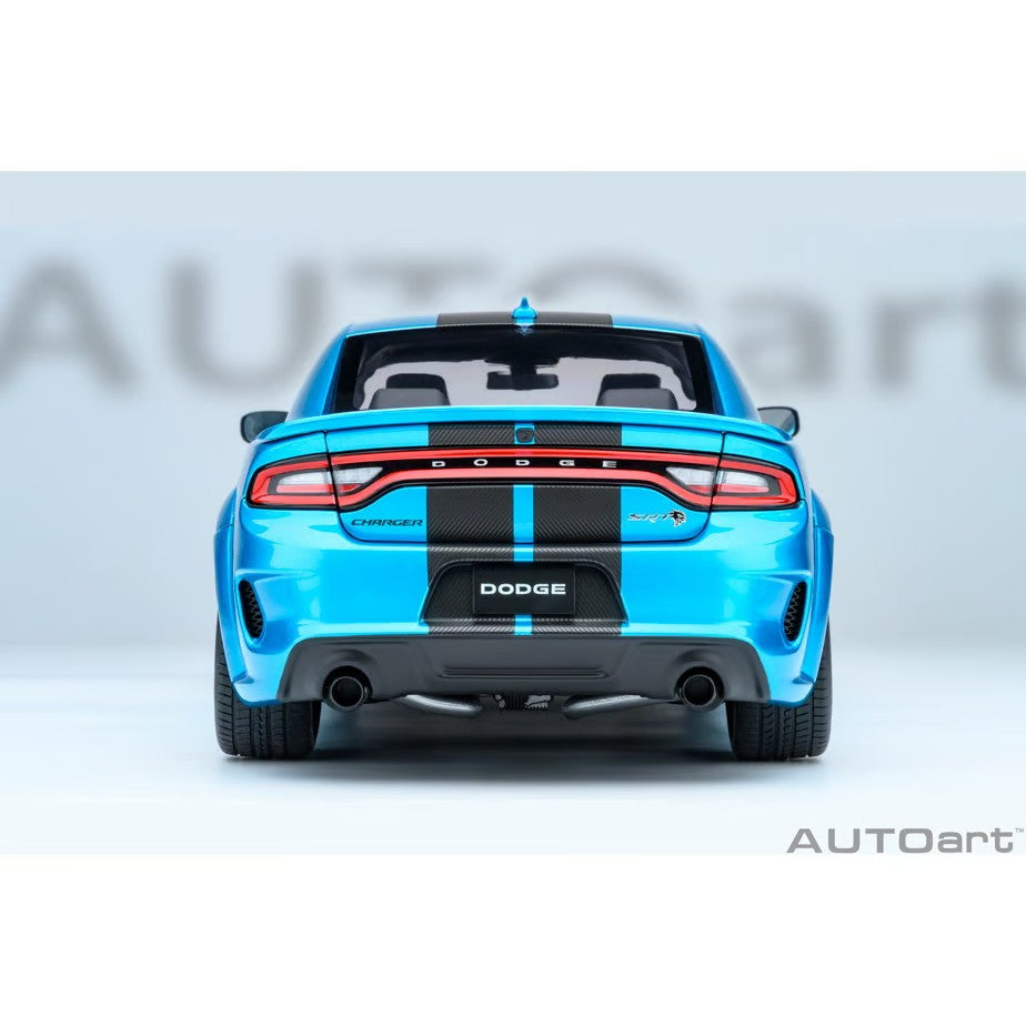 【予約安心出荷】[MDL] オートアート・コンポジットモデルシリーズ 1/18 ダッジ チャージャー SRT ヘルキャット レッドアイ ジェイルブレイク(パール・ブルー×カーボンブラック・ストライプ(B5 BLUE)) 完成品 ミニカー(71753) AUTOart(オートアート)(2026年9月)