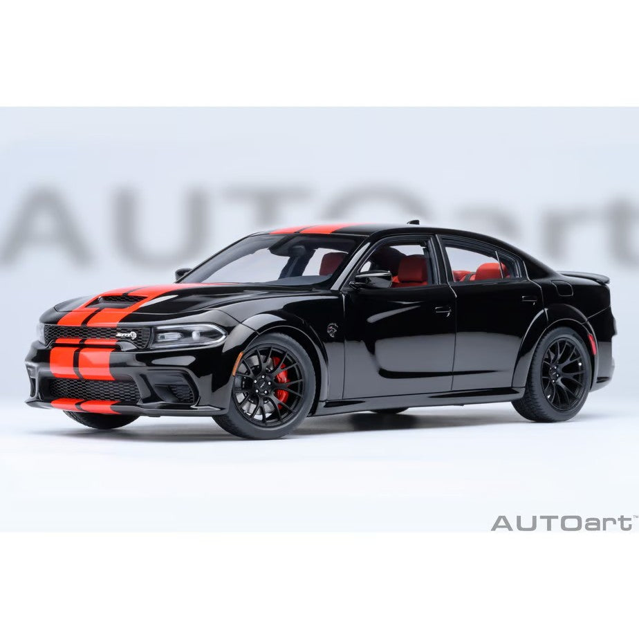 【予約安心出荷】[MDL] オートアート・コンポジットモデルシリーズ 1/18 ダッジ チャージャー SRT ヘルキャット レッドアイ ジェイルブレイク(ブラック×オレンジ・ストライプ(PITCH BLACK)) 完成品 ミニカー(71754) AUTOart(オートアート)(2026年9月)