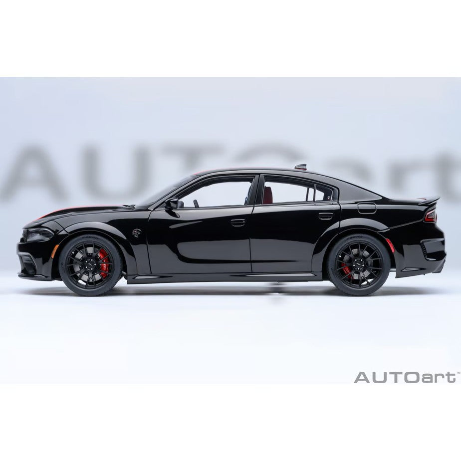 【予約安心出荷】[MDL] オートアート・コンポジットモデルシリーズ 1/18 ダッジ チャージャー SRT ヘルキャット レッドアイ ジェイルブレイク(ブラック×オレンジ・ストライプ(PITCH BLACK)) 完成品 ミニカー(71754) AUTOart(オートアート)(2026年9月)