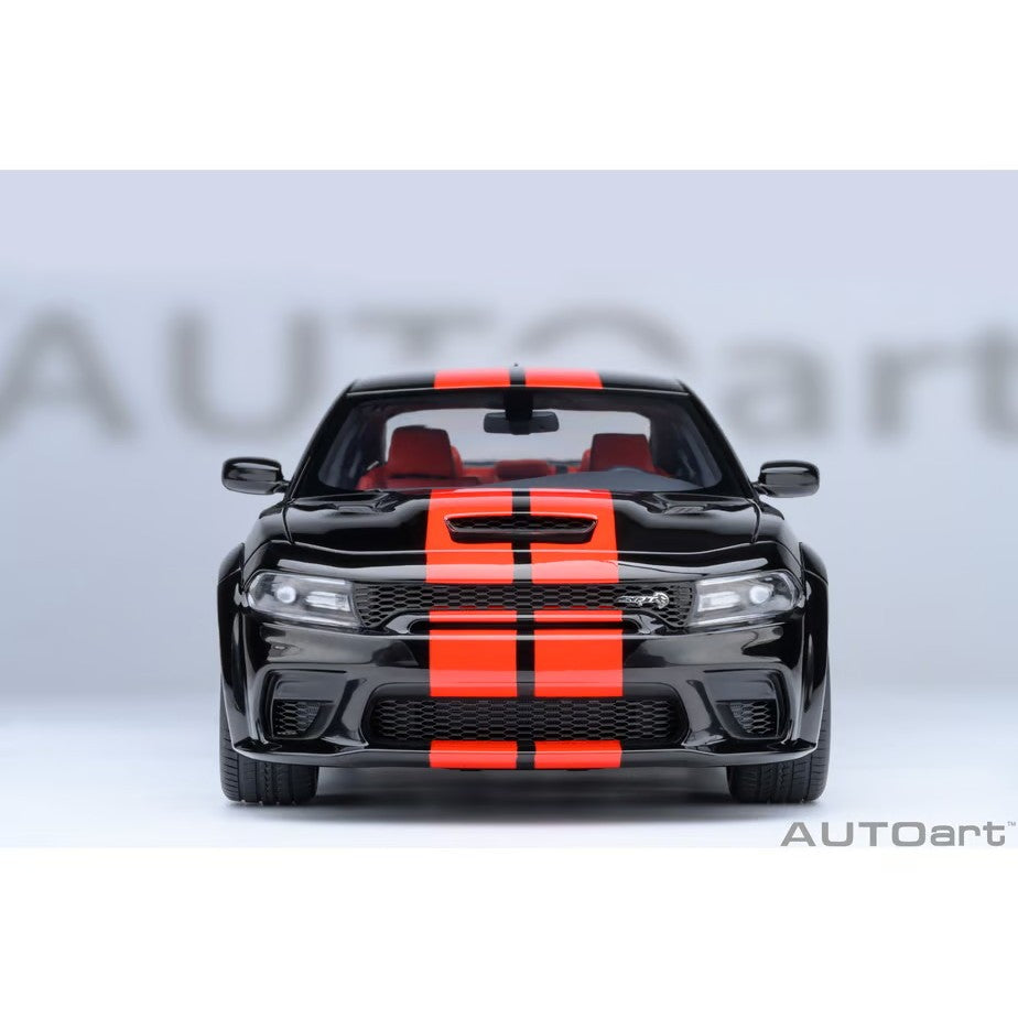 【予約安心出荷】[MDL] オートアート・コンポジットモデルシリーズ 1/18 ダッジ チャージャー SRT ヘルキャット レッドアイ ジェイルブレイク(ブラック×オレンジ・ストライプ(PITCH BLACK)) 完成品 ミニカー(71754) AUTOart(オートアート)(2026年9月)