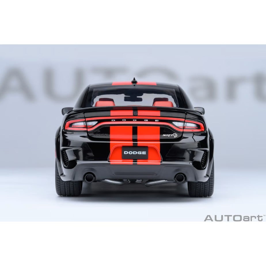 【予約安心出荷】[MDL] オートアート・コンポジットモデルシリーズ 1/18 ダッジ チャージャー SRT ヘルキャット レッドアイ ジェイルブレイク(ブラック×オレンジ・ストライプ(PITCH BLACK)) 完成品 ミニカー(71754) AUTOart(オートアート)(2026年9月)