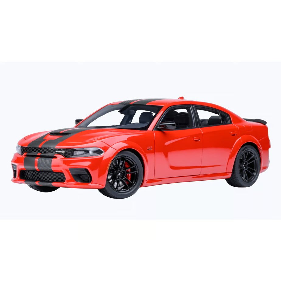 【予約安心出荷】[MDL] オートアート・コンポジットモデルシリーズ 1/18 ダッジ チャージャー スキャットパック ワイドボディ(レッド×カーボンブラック・ストライプ(TORRED)) 完成品 ミニカー(71759) AUTOart(オートアート)(2026年9月)