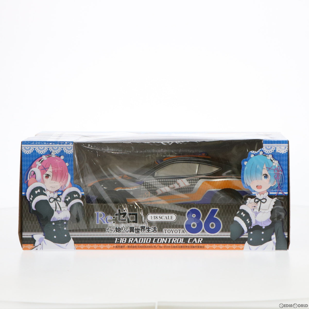 【中古即納】[RC] 1/18 TOYOTA 86 REM(オレンジ×ブルー) Re:ゼロから始める異世界生活 VEHICLE TOY SERIES 27MHz仕様 ラジコン プライズ ブレイク(20211231)