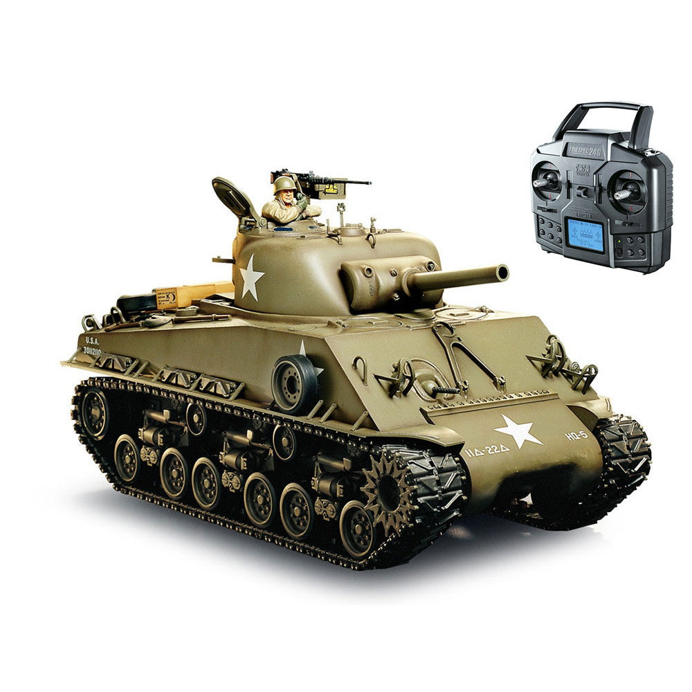 【新品即納】[RC] RCタンクシリーズ No.13 1/16 M4シャーマン 105mm榴弾砲搭載型 フルオペレーションセット(4chプロポ変更版) ラジコン(56013) タミヤ(20250228)