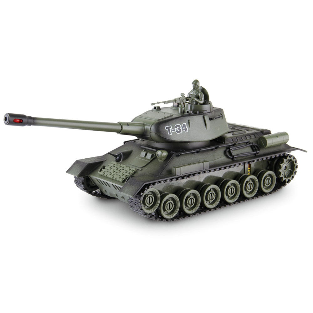 【新品即納】[RC] (再販) RC ワールドバトルタンク(赤外線バトルシステム搭載) ロシア T-34型(27MHz) ラジコン 童友社(20250731)