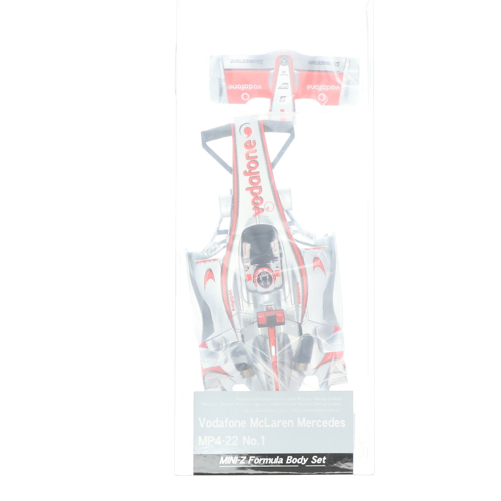 【中古即納】[RC] ミニッツ フォーミュラ ボディセット Vodafone McLaren Mercedes(ボーダフォン マクラーレンメルセデス) MP4-22 No.1 ラジコン用アクセサリ(MFB39) 京商(20080630)