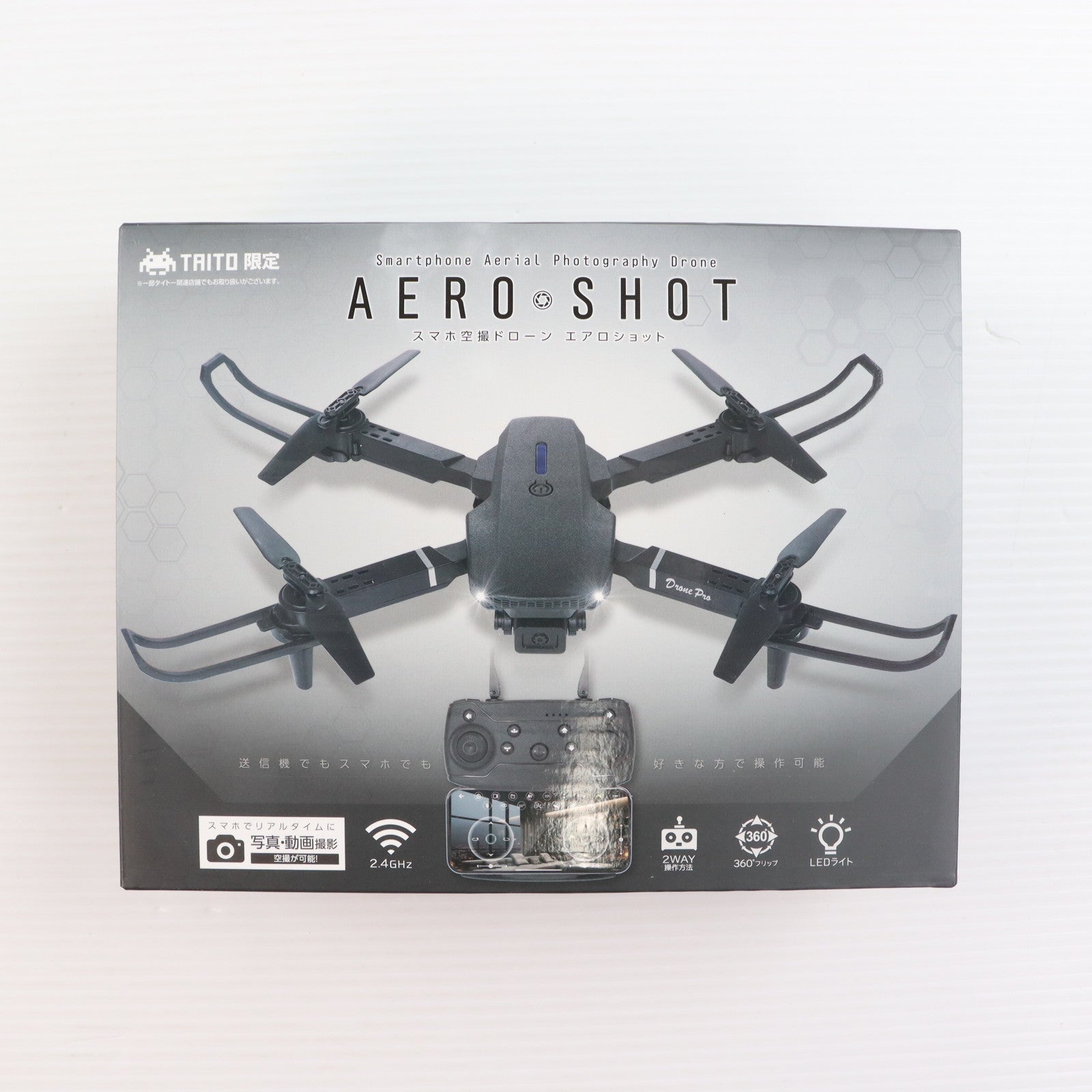 【中古即納】[RC] タイトー限定 AERO SHOT スマホ空撮ドローン エアロショット ブラック プライズ(HAC5127A) ハック(20251004)