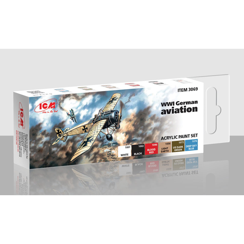 【新品即納】[DIY] WWI ドイツ空軍機用アクリルセット 塗料(3069) ICM(20250131)