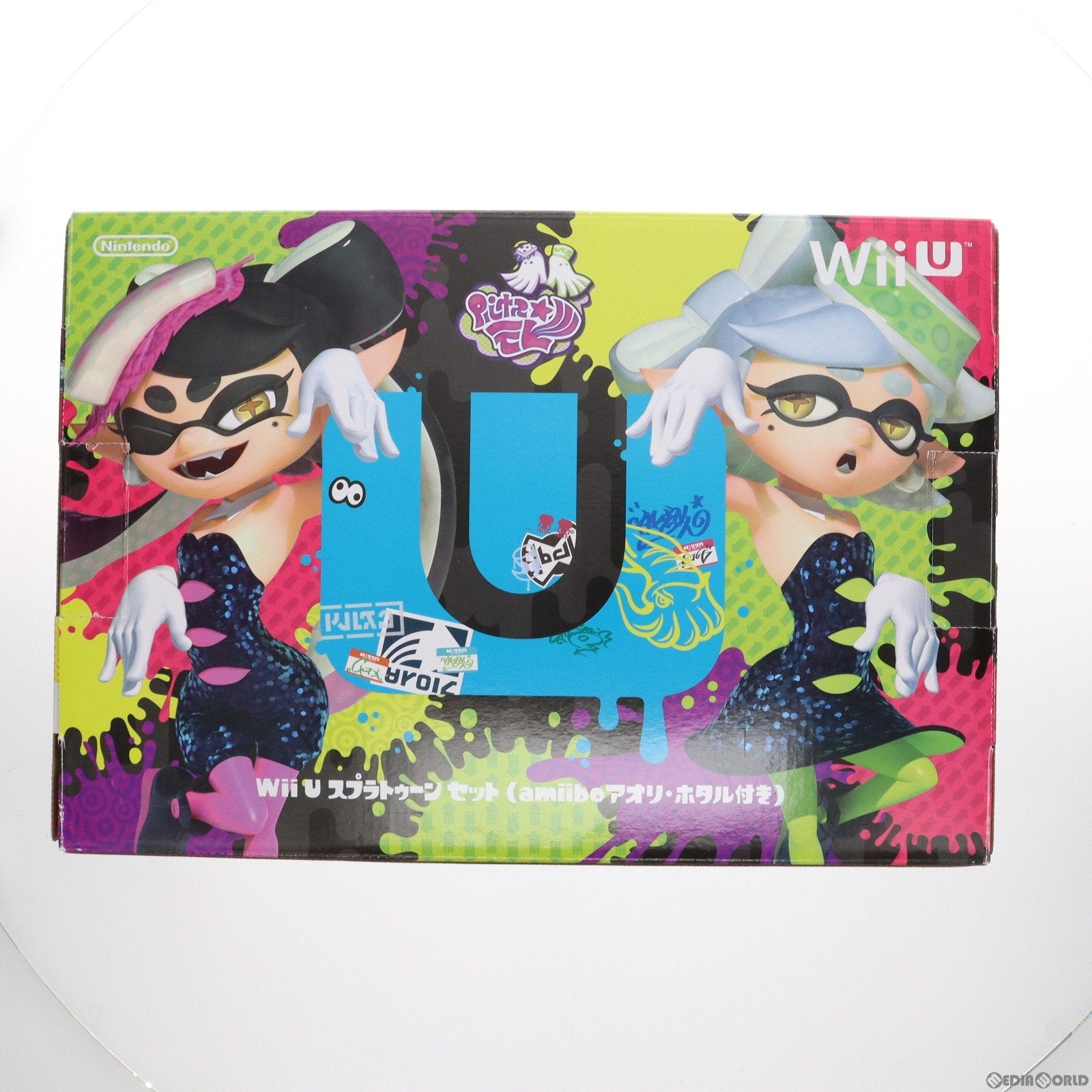 中古即納】[WiiU](本体)Wii U スプラトゥーン セット(amiibo アオリ・ホタル付き)(WUP-S-WAHT)