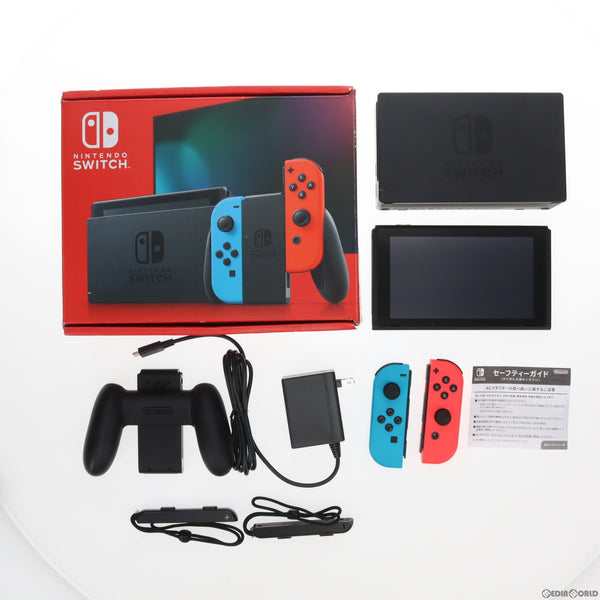 【中古即納】[本体][Switch]Nintendo Switch(ニンテンドースイッチ) Joy-Con(L) ネオンブルー/(R)  ネオンレッド(HAD-S-KABAH)(20221117)