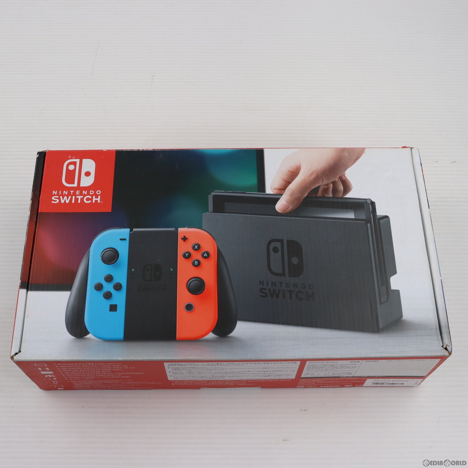 中古即納】[Switch](本体)Nintendo Switch(ニンテンドースイッチ) Joy-Con(L) ネオンブルー/(R) ネオンレッド (HAC-S-KABAA)