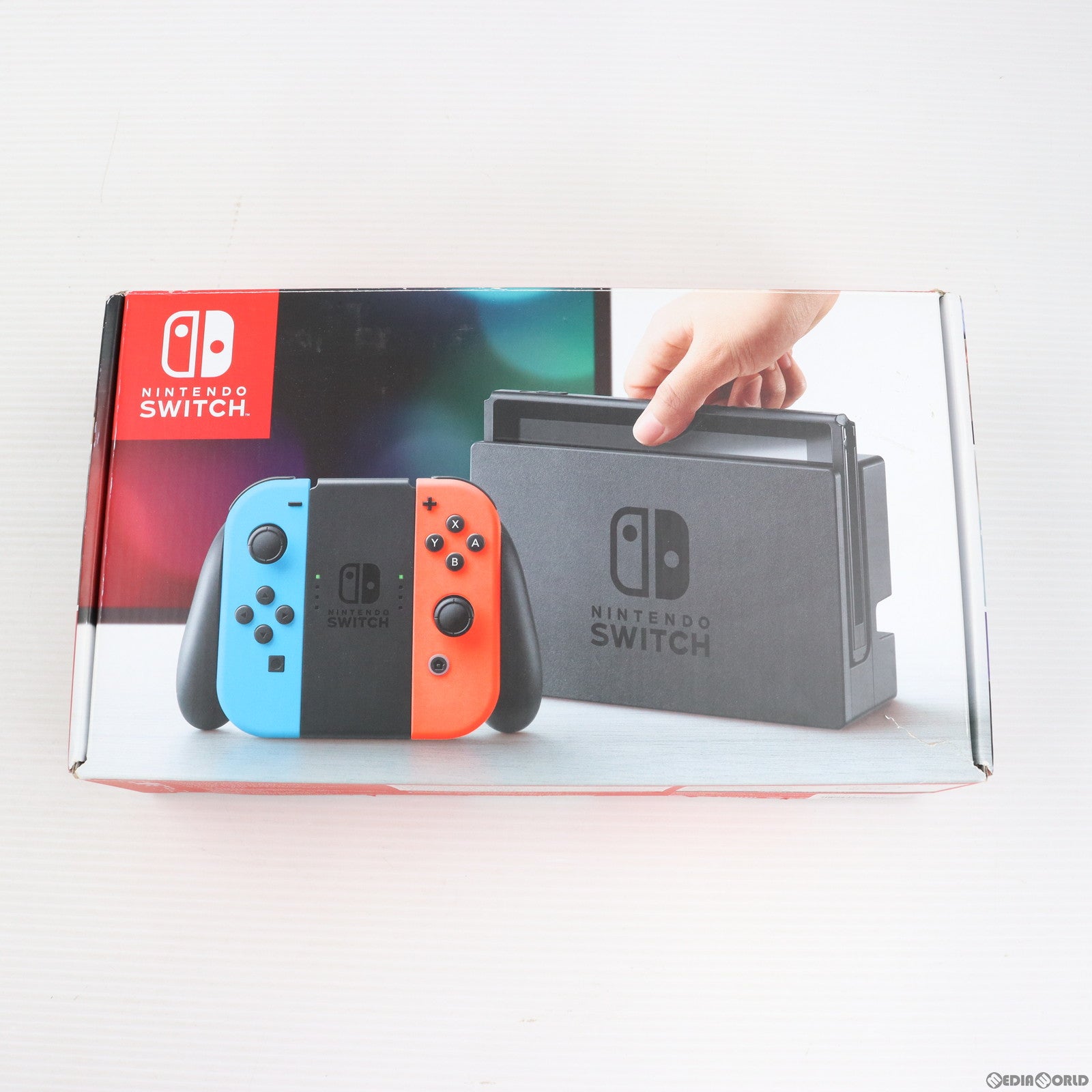 中古即納】[Switch](本体)Nintendo Switch(ニンテンドースイッチ) Joy-Con(L) ネオンブルー/(R)  ネオンレッド(HAC-S-KABAA)