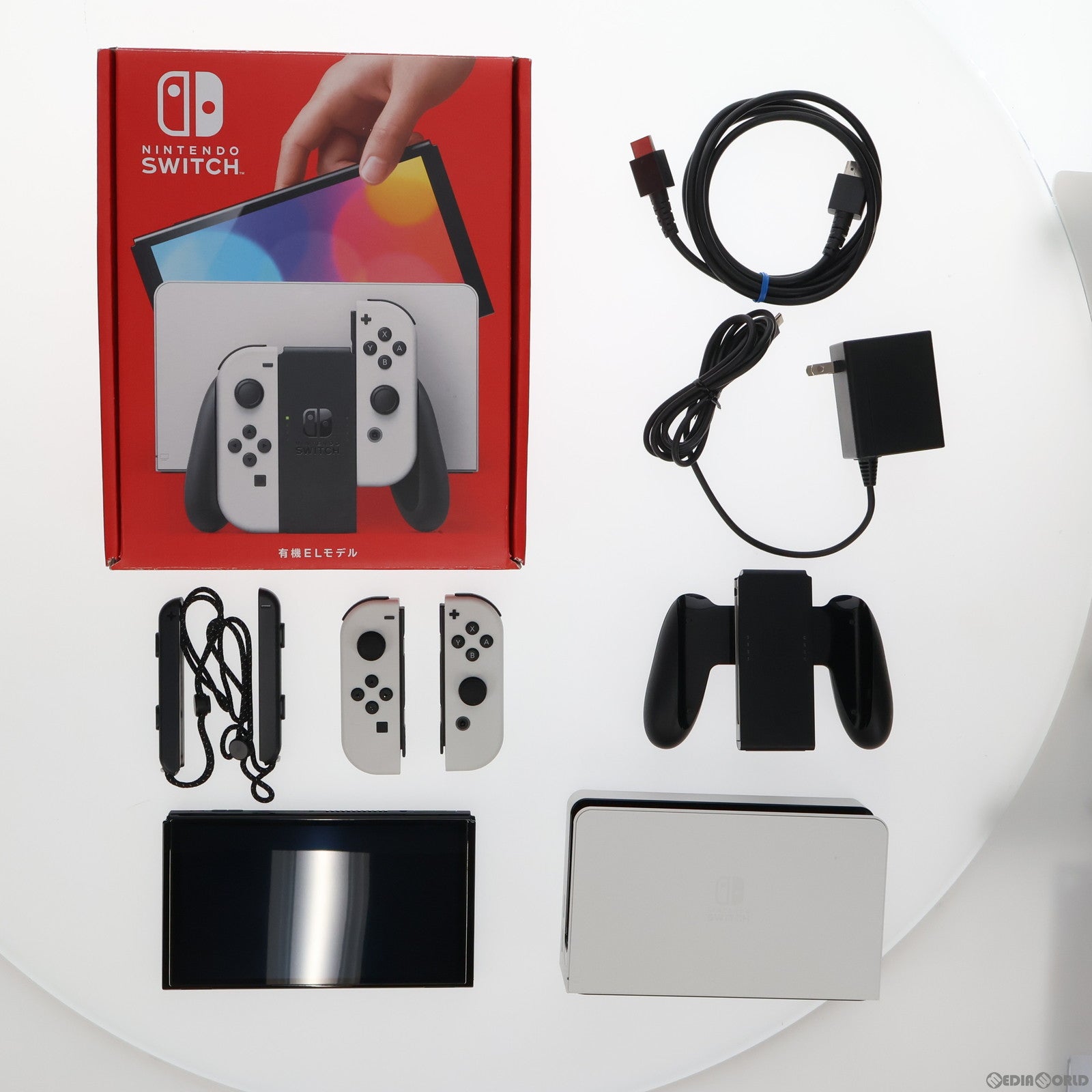 中古即納】[Switch](本体)Nintendo Switch(有機ELモデル) ニンテンドースイッチ Joy-Con(L)/(R) ホワイト (HEG-S-KAAAA)