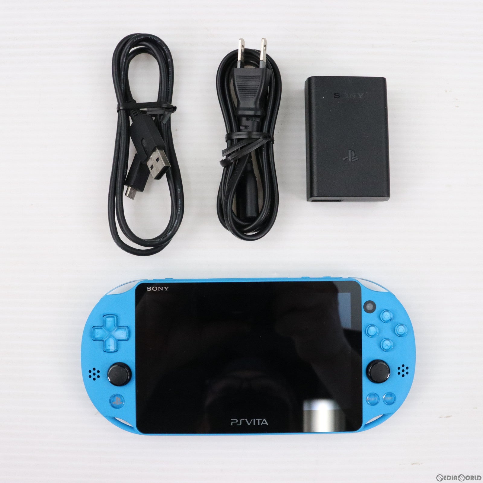 【中古即納】[本体][PSVita]PlayStation Vita Starter Kit(プレイステーション ヴィータ スターターキット) アクア・ブルー(PCHJ-10030)(20160303)